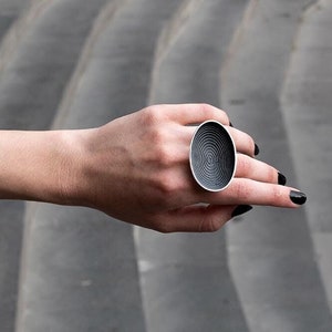 Silver Ring, Chunky Women&#39;s Ring, Statement Ring, Solid Style Ring, Unusual Ring, Massive Contemporary ring, Massive ring