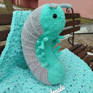 Large Crochet Roly Poly Bug Plush – Handmade Isopod Pillow Toy