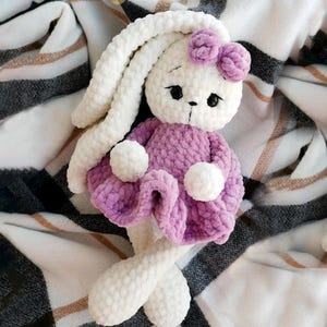 Handmade Plush Bunny – Crochet Stuffed Rabbit – Soft Amigurumi Bunny, Cuddly Toy for Kids and Adults, Nursery or Baby Shower Gift
