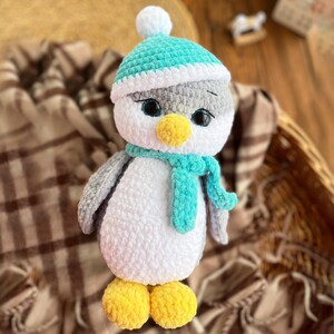 Crochet Penguin Plush – Handmade Amigurumi Winter Penguin Toy – Soft Plush Stuffed Animal – Christmas Gift, Holiday Decor