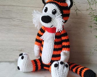 Crochet Tiger Plush – Handmade Striped Amigurumi Tiger Toy