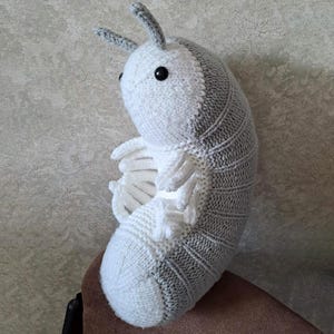Handmade Crochet Isopod Plush – Large Pill Bug Amigurumi Toy – Soft Roly Poly Pillow – Cute Gift for Kids, Bug Lovers & Nature Enthusiasts