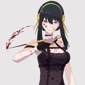 Yor Briar Yor Forger Blood-Slattered Thorn Prinzessin Spy x Family Anime Poster Wallpaper Digital Art Digitaldruck