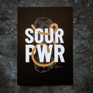 Sour Power - tarjeta de diseño de masa madre y pan para panaderos aficionados: mudanza, cumpleaños, panadería, aniversario