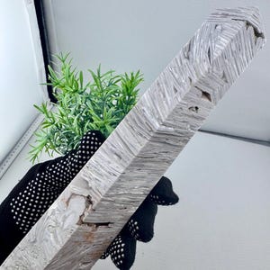 Natural Crystal UV reactive Big Chunky Druzy White Thousand Layer Crazy Lace Agate Tower 10”tall, 1111.7 grams (2.45lbs)