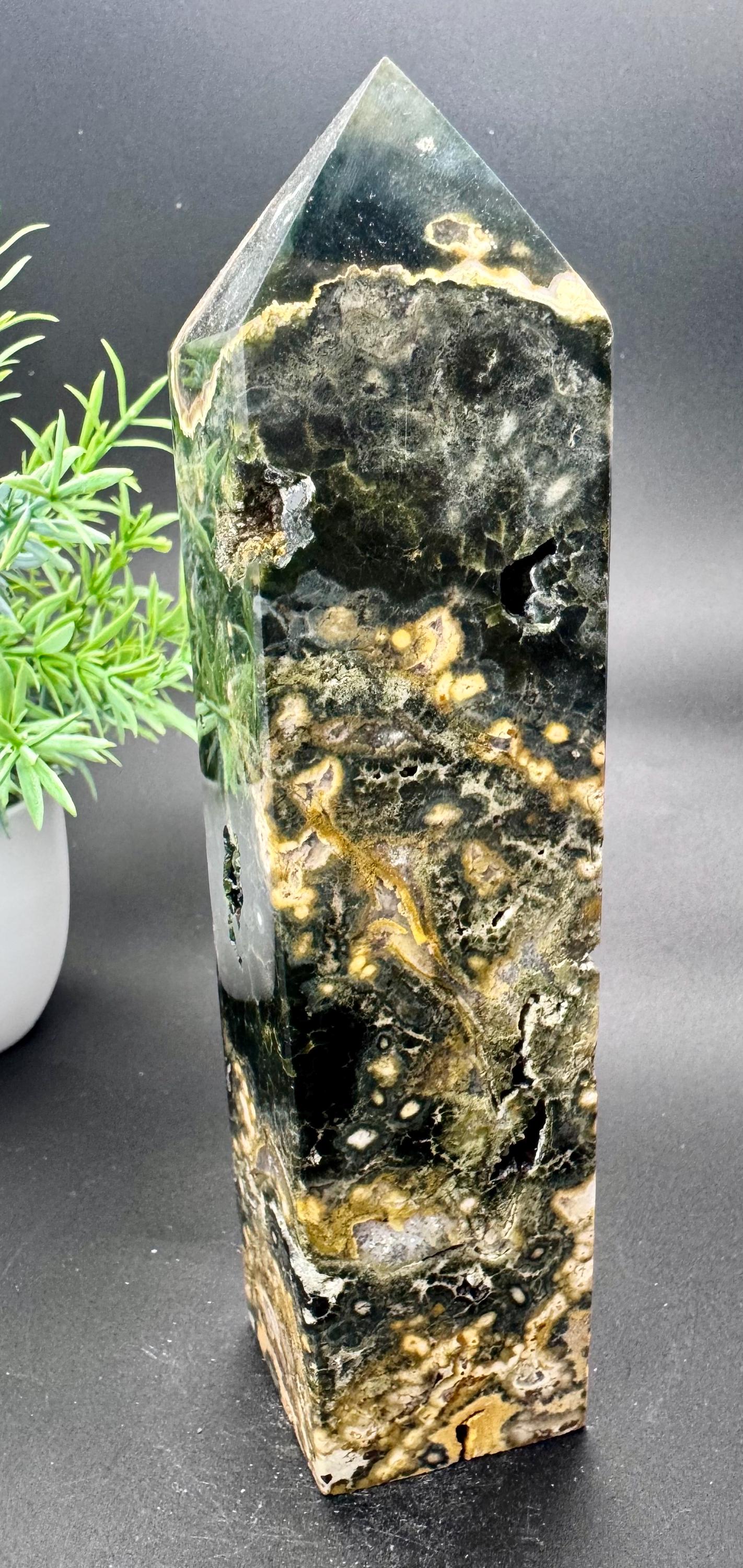 Natural Rare 8th Vein Ocean Jasper Tower 518.1 Grams, 6.6” Tall - Etsy