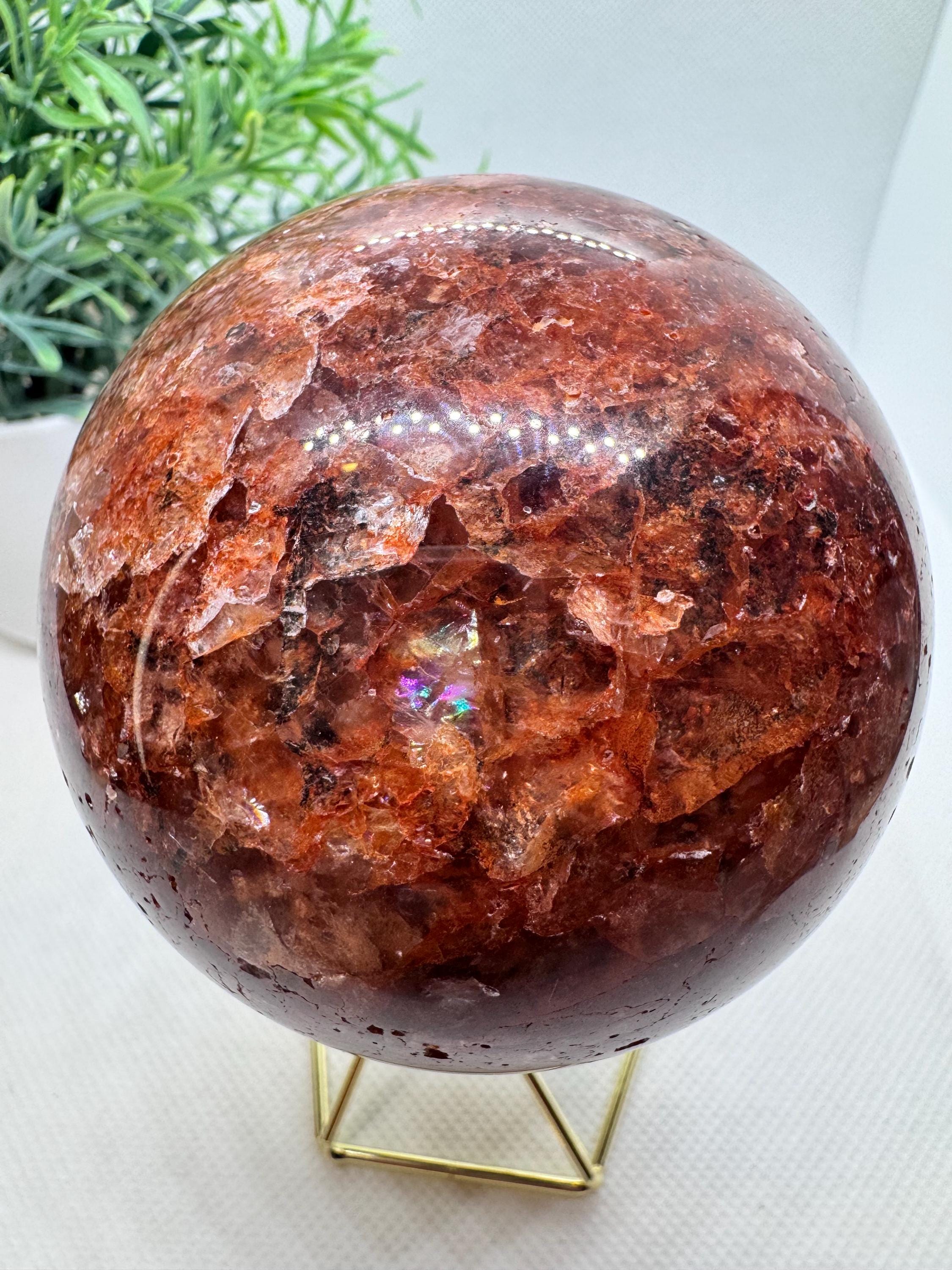 天然クリスタル レインボー フラッシュ ストロベリー クォーツ