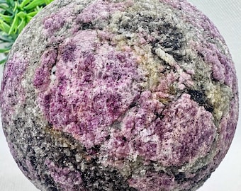 Natural Crystal Rare Raw Pink/Plum Tourmaline Large Sphere 3.6” diameter, 1309 grams (2.88lbs)