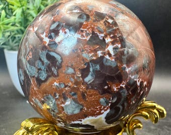 Natural Crystal Large Money Agate Sphere 3.7” diameter, 1038 grams