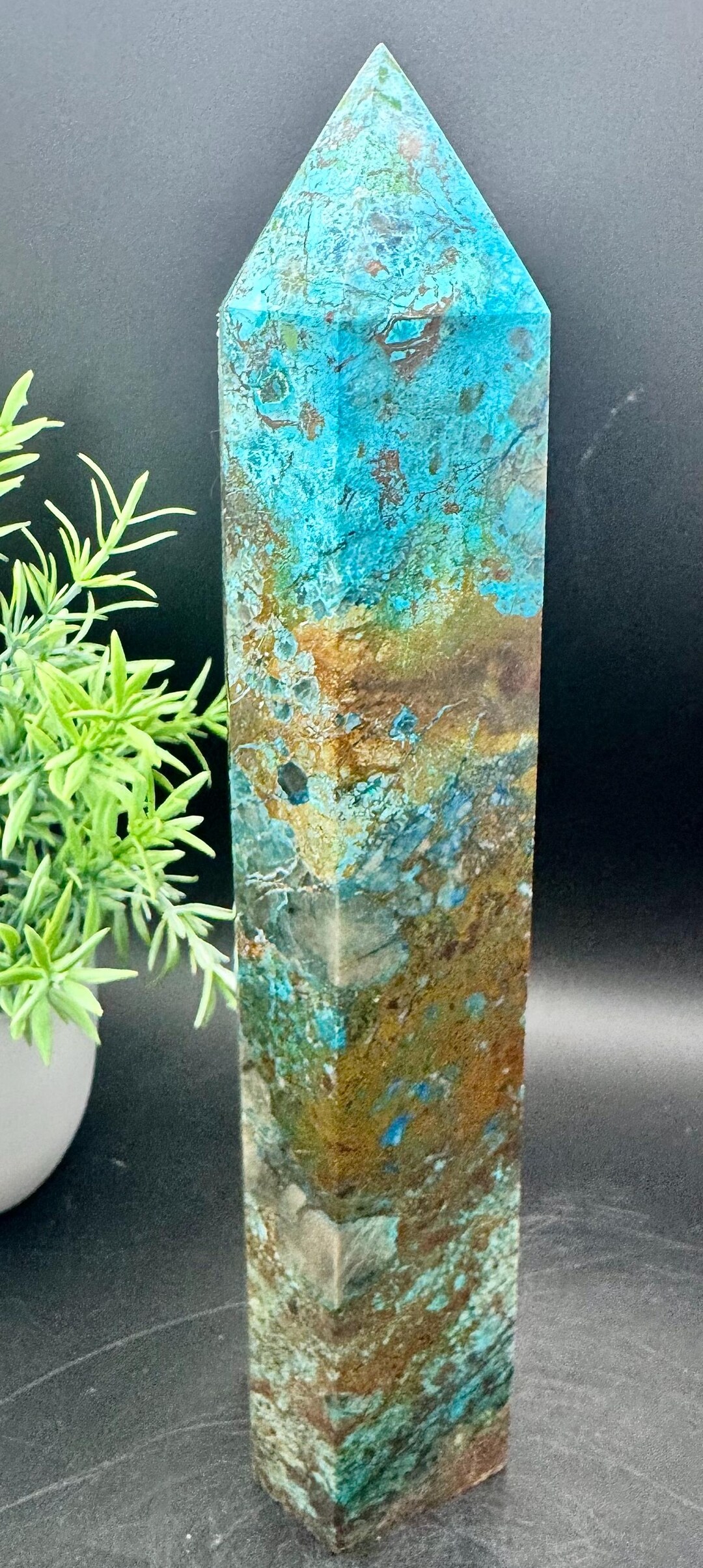 crystalco  Natural Crystal Quantum Ocho (shattuckite, Malachite, Chrysocolla
