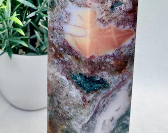 Natural Crystal Chunky Ocean Jasper Tower 6.2” tall, 446.9 grams