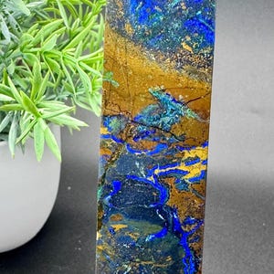 Natural Crystal Rare High Quality &#39;Phoenix Stone&#39; (Turquoise, Chrysocolla, Malachite) Tower 5.8” tall, 247 grams