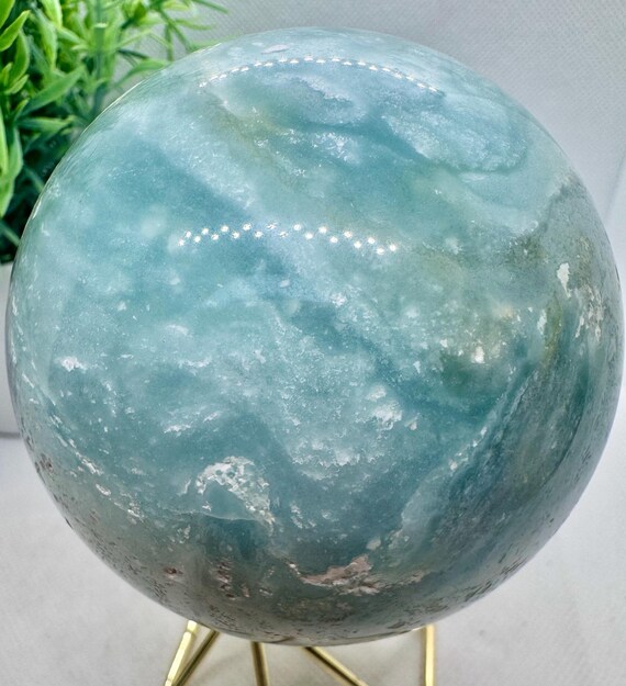 Natural Crystal Big Madagascar Amazonite Sphere 3.1” diameter, 672 grams,