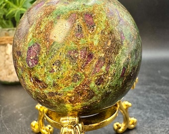Natural Crystal Ruby In Fuschite Sphere 2.3” diameter, 309 grams