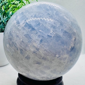 Natural Crystal Huge Celestine Sphere 3.2” diameter, 738grams