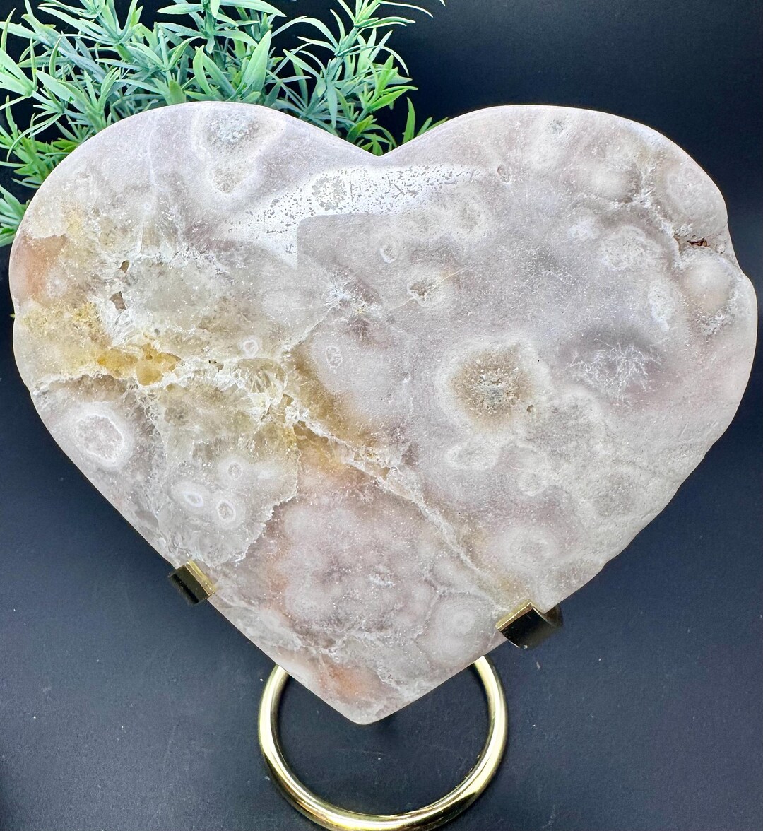 Natural Crystal XL Pink Amethyst Heart Carving 5.2” X 5” X 1.4