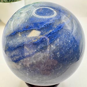 Natural Crystal Large Blue Adventurine sphere 3” Diameter, 614.1 grams