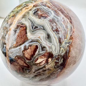 Bol van natuurlijke kristalpaarse amethist met agaat van Mexicaanse kant 3&quot;, 621,4 gram