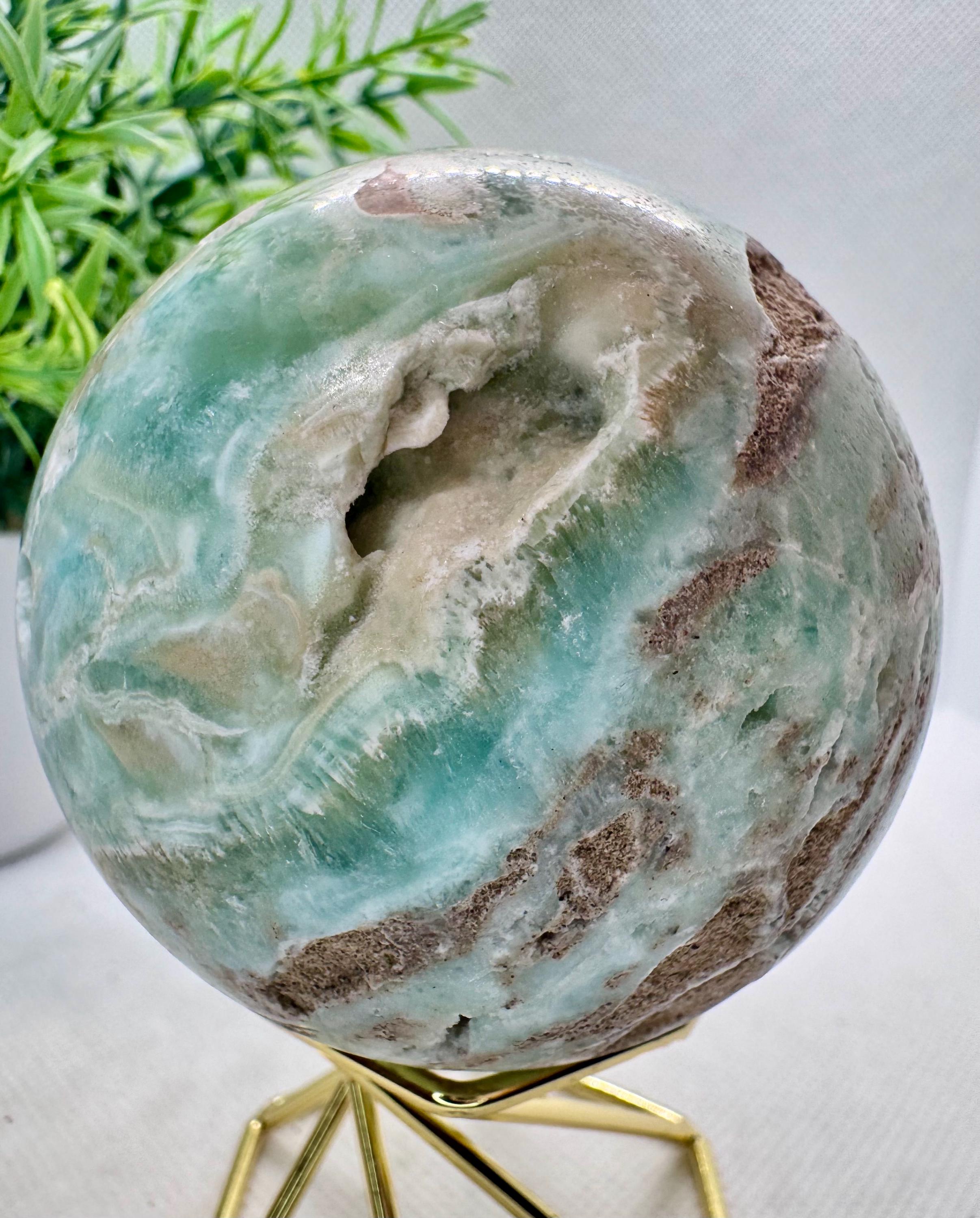 天然クリスタル ドゥルージー ヘミモルファイト スフィア 直径 2.55