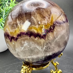 Grote flitsende bol regenboogfluoriet natuurlijk kristal, diameter 3,1 inch, 792,7 gram