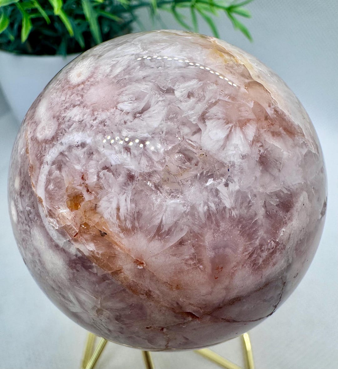 天然クリスタル ピンクアメジスト ドゥルージー スフィア 直径2.3