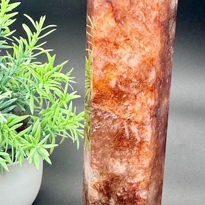 Natural Crystal Large Chunky Hematoid Fire Quartz Tower 9.7 tall, 997.1grams