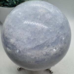 Natural Crystal Celestite Sphere 2.8” diamater, 505.2 grams