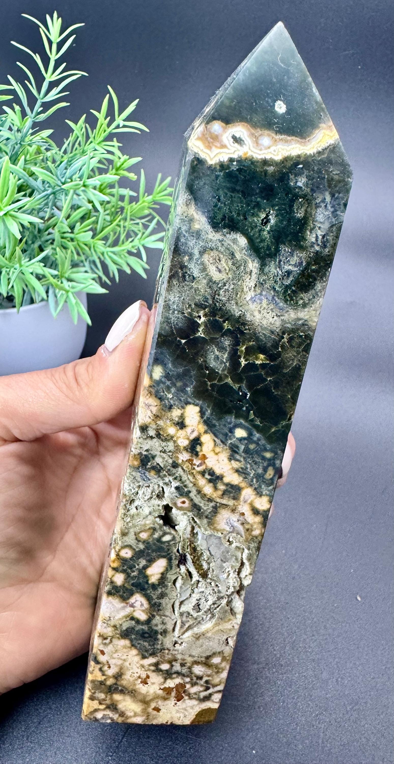 Natural Rare 8th Vein Ocean Jasper Tower 518.1 Grams, 6.6” Tall - Etsy