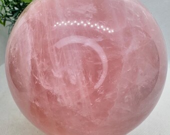 Natural Crystal Large & Heavy Rose Quartz Sphere 3.8”, 1.33kg (2.93 lbs)