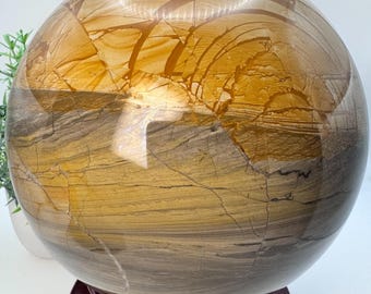 Natural Crystal XXL Picture Jasper Sphere aprox 7.5” diameter, 7.9kg(17.4lbs)