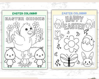 Ostern Färbung Ausdrucke für Kinder, Ostern Aktivität Blätter, bedruckbare Malseiten, Kinder Ostern Basteln, Osterspaß, Ostern Malseiten