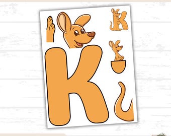 Build a Kangaroo Paper Craft Printable, Cut and Paste Activity, DIY Paper Craft, Animal Paper Model, Educational Activity, Instant Download