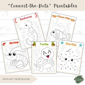 Connect the Dot Printable Worksheets for Kids, Fun Learning Activity, Printable Kids Puzzles, Educational Worksheets, Dot to Dot Printables