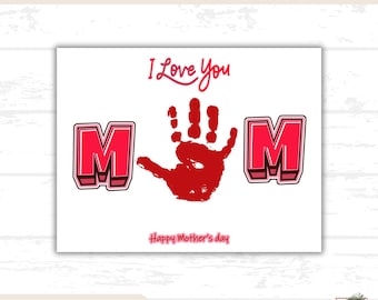 Mother's Day Handprint Craft, Kid's Handprint Art Printable, DIY Mother's Gift, Printable Keepsake, Art for Mom, Children's Handprint Craft
