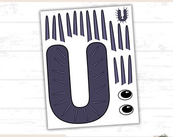Build an Urchin Craft Printable, Cut and Paste Activity for Kids, DIY Sea Urchin Craft, Ocean Inspired, Educational Craft, Fine Motor Skills
