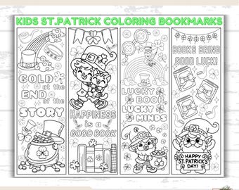 St Patrick's Day Coloring Bookmarks, St Patrick Kids Coloring, St Patrick's Day Activity for Kids, Printable St Patrick's Day, St Pattys Day