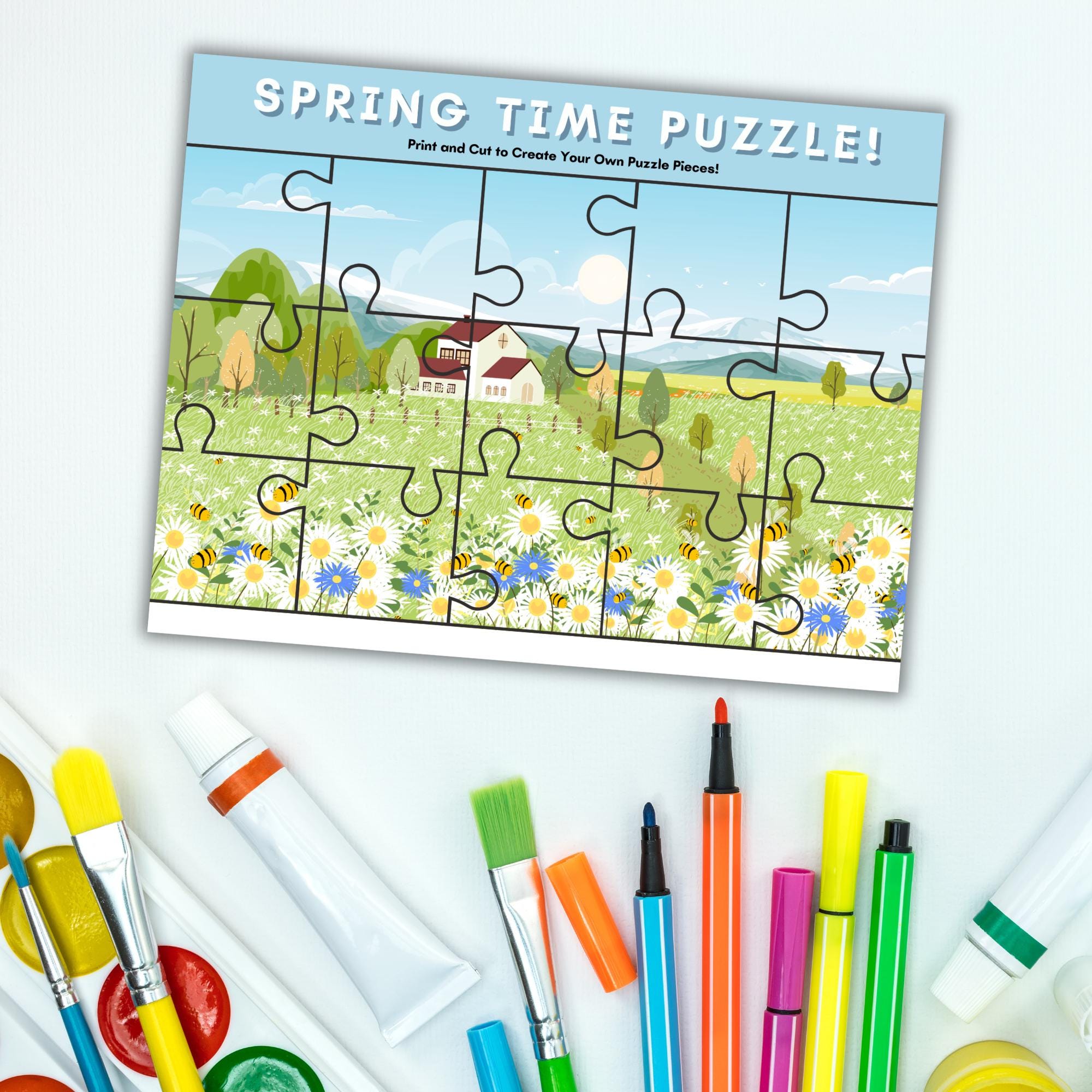 Multiplus Spring Puzzle Printable Springtime Jigsaw Puzzle for Kids, Children's Puzzle Game ...
