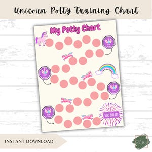 Könnte beinhalten: Eine pinkfarbene und violette Töpfchentrainingstabelle mit einem Regenbogen, Sternen und dem Text "My Potty Chart" und "You Did It!"