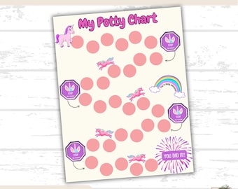 Unicorn Potty Training Printable, Toddler Reward Chart, Potty Training Aid, Child Development Tool, Parenting Resource, Toilet Training
