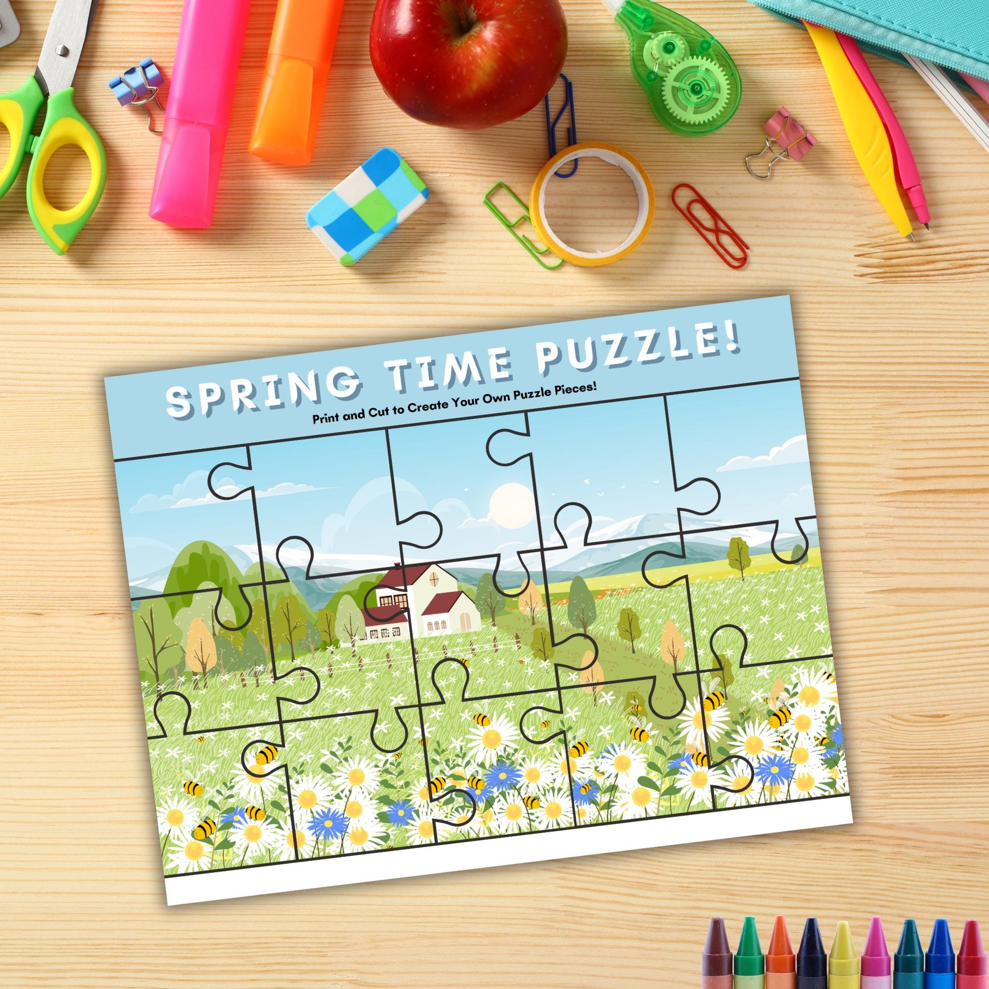 Multiplus Spring Puzzle Printable Springtime Jigsaw Puzzle for Kids, Children's Puzzle Game ...