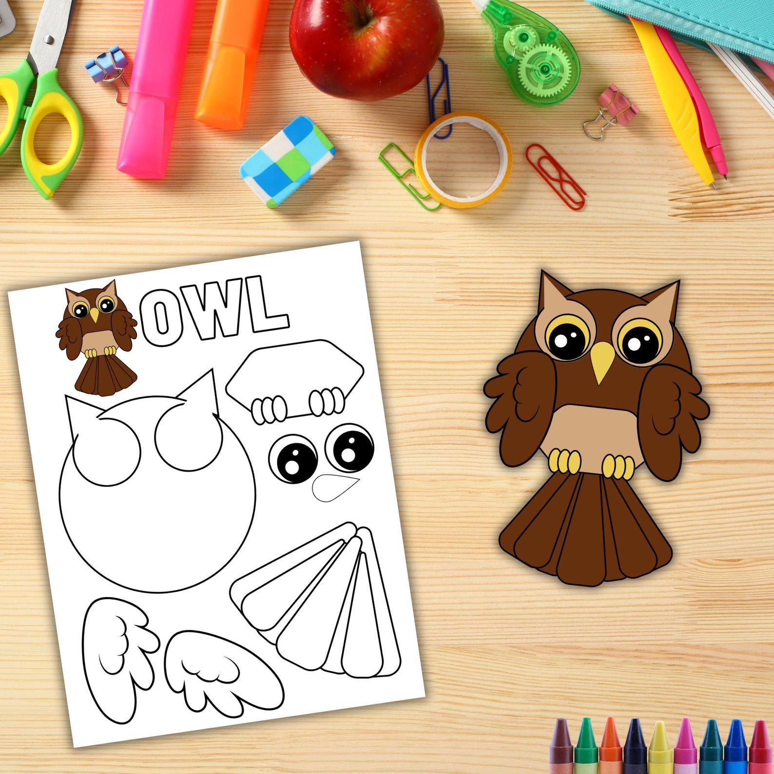 Build an Owl Activity for Kids, Cut and Paste Worksheet, Owl Craft for ...