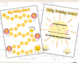 Sunshine Potty Chart Printable for Toddlers, Award Certificate, Bathroom Training Tool, Potty Training Motivation, Fun Chart, Kids Reward