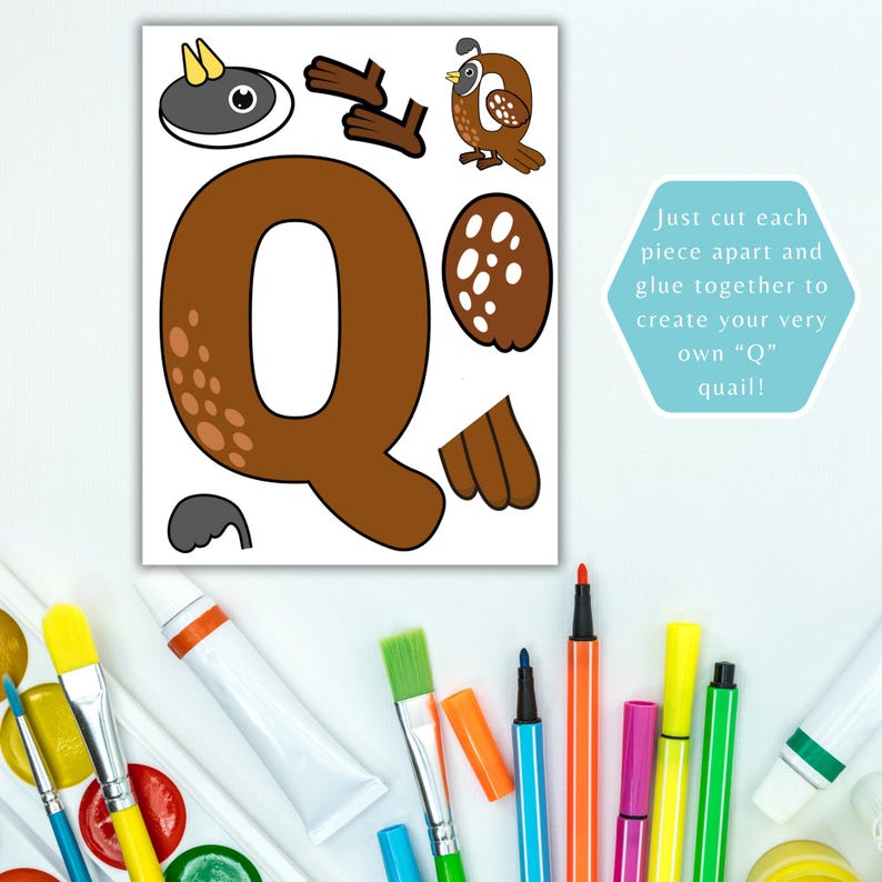 Quail Activity Build a Quail Printable Craft, Cut and Paste Quail Activity, DIY Quail ...