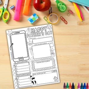 All About My Dad Coloring Page, Printable Father's Day Gift, Kids ...