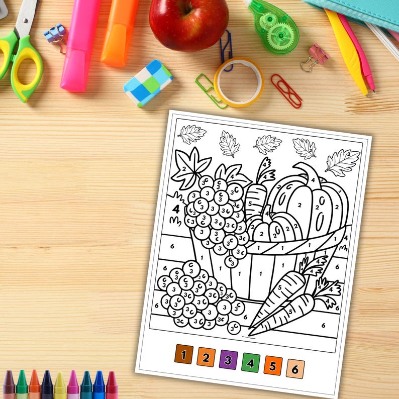 Autumn Color by Number Printable, Kids Activity, Fall Activity Sheet ...