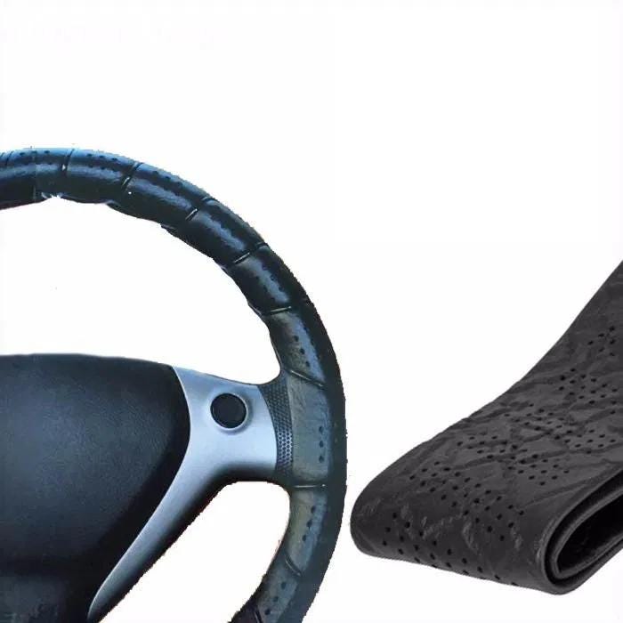 Für Ford Transit Connect 13 + Schwarz Leder Lenkrad Abdeckung Lila Stich