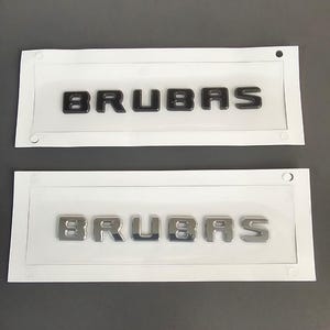Brabus Emblema 3D Logotipo do porta-malas Emblema Letra compatível com Mercedes Cromado ou Preto Brilhante