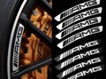 fit for Mercedes AMG Wheel Decoration Stickers - Black or Gray Metal set product logo
