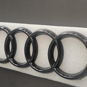 Emblème noir brillant pour Audi A1 A3 A4 A5 A6 - 273 mm