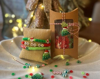 Kit de pulsera DIY - Argyle navideño